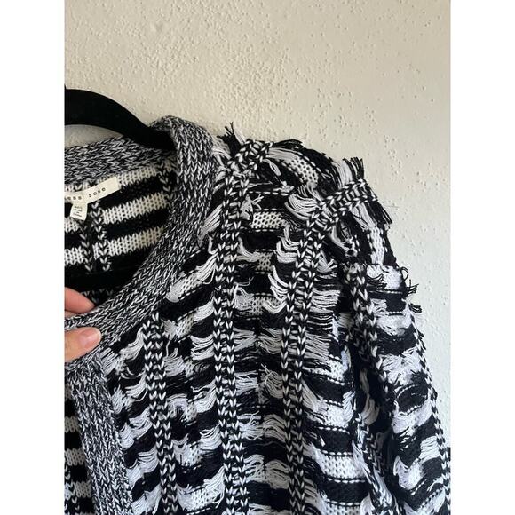 Anthropologie Endless Rose Woman Black/ White Open Front Cardigan, Size … - Picture 8 of 10